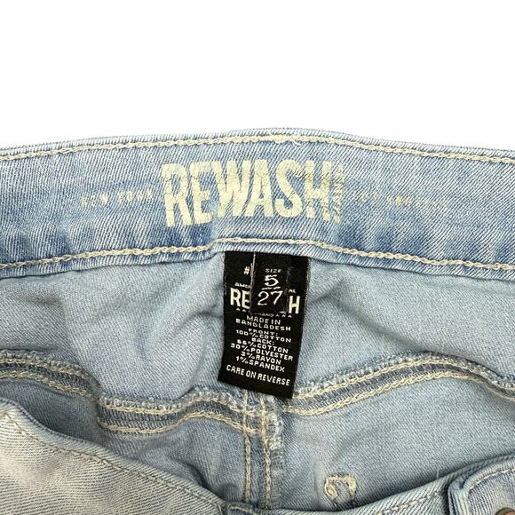 Rewash Distressed Button Fly Super High Rise Cut-Off Jeans Shorts Womens Size 5 - Picture 4 of 5